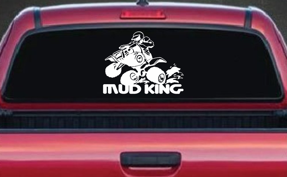 Mud King 4 Wheeler Off Road Car or Truck Window Decal Sticker