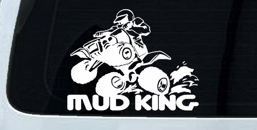 Mud King 4 Wheeler Off Road Car or Truck Window Decal Sticker
