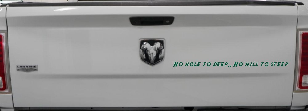 No Hole To Deep No Hill To Steep Off Road Car or Truck Window Decal Sticker (Dark Green)