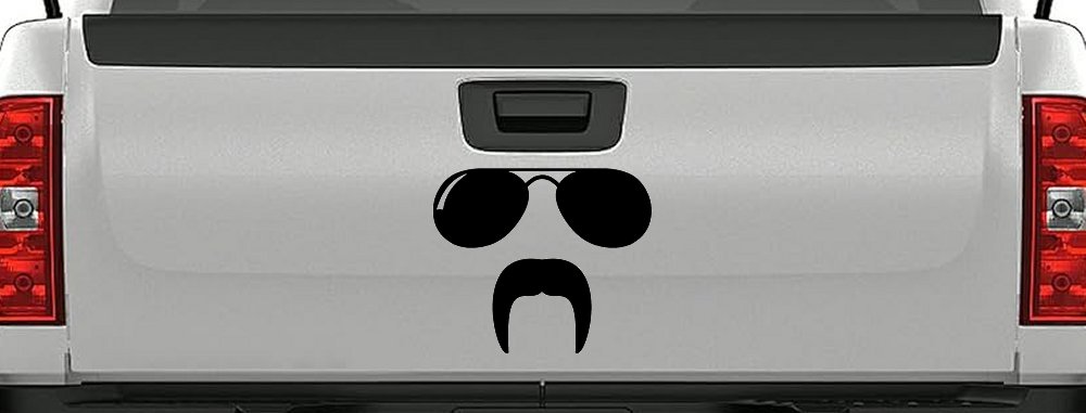Sunglasses Fu Manchu Mustache Funny Car or Truck Window Decal Sticker