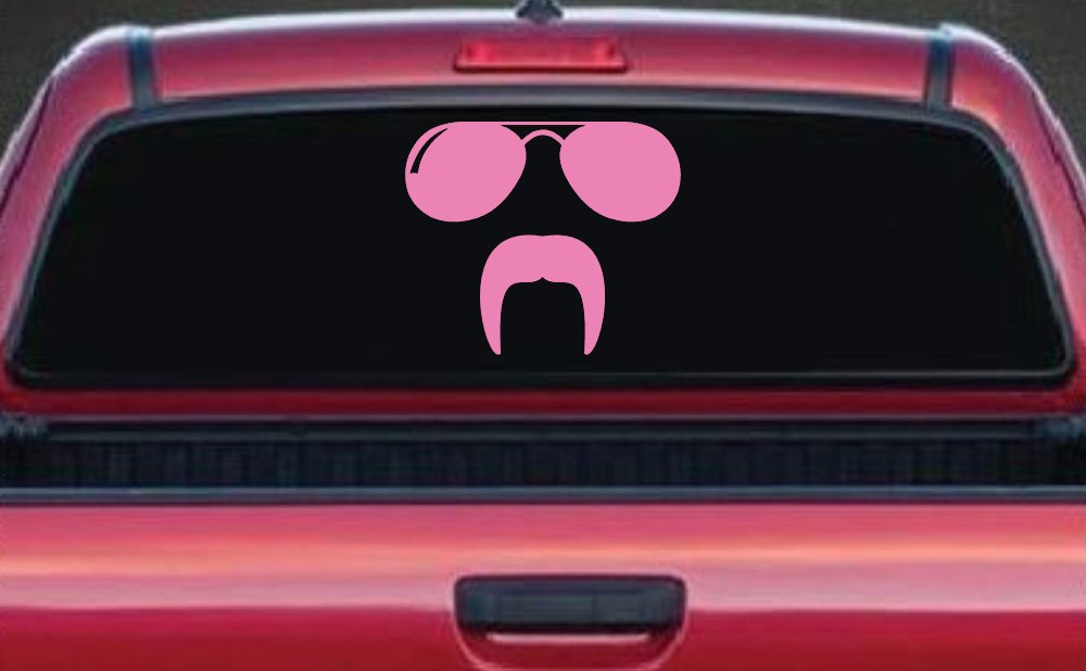 Sunglasses Fu Manchu Mustache Funny Car or Truck Window Decal Sticker