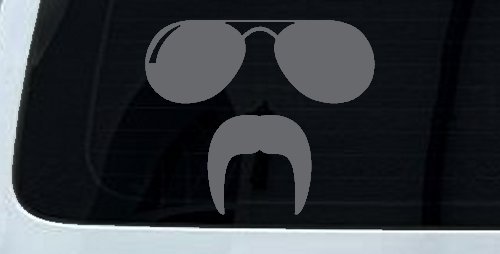 Sunglasses Fu Manchu Mustache Funny Car or Truck Window Decal Sticker