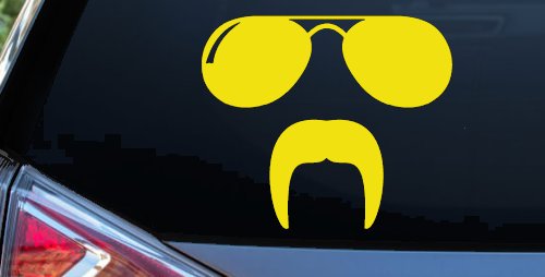 Sunglasses Fu Manchu Mustache Funny Car or Truck Window Decal Sticker