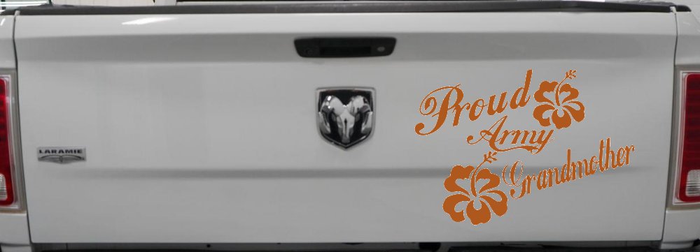 Proud Army Grandmother Hibiscus Flowers Military Car or Truck Window Decal Sticker