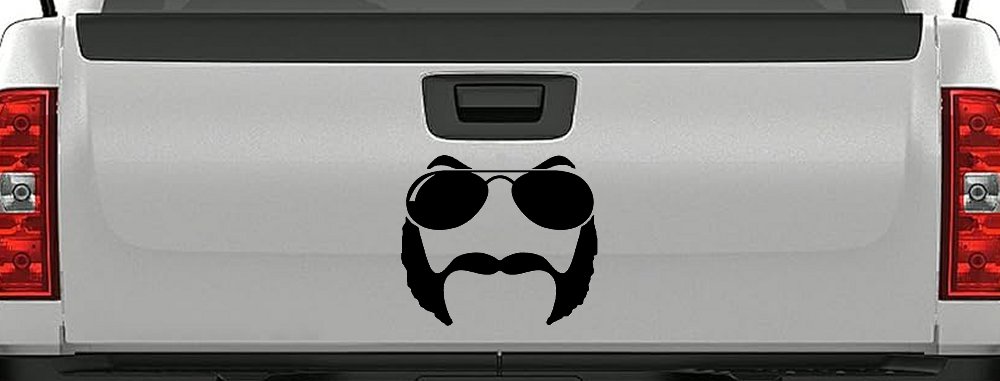 Sunglasses Mustache Mutton Chops Funny Car or Truck Window Decal Sticker (Black)