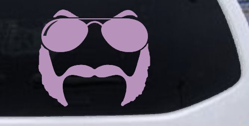 Sunglasses Mustache Mutton Chops Funny Car or Truck Window Decal Sticker (Lilac)
