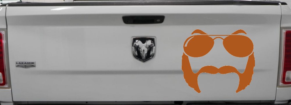 Sunglasses Mustache Mutton Chops Funny Car or Truck Window Decal Sticker (Nut Brown)
