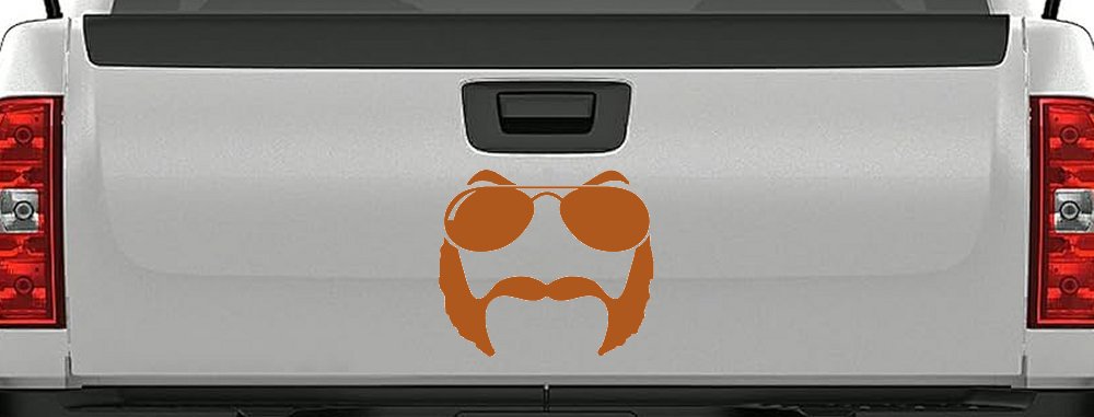 Sunglasses Mustache Mutton Chops Funny Car or Truck Window Decal Sticker (Nut Brown)