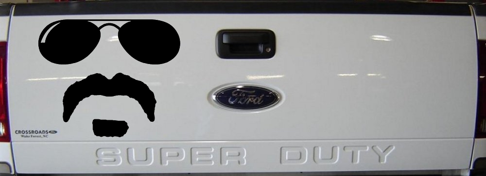 Sunglasses Soul Patch Mustache Funny Car or Truck Window Decal Sticker