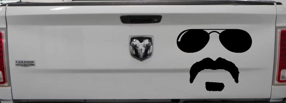 Sunglasses Soul Patch Mustache Funny Car or Truck Window Decal Sticker