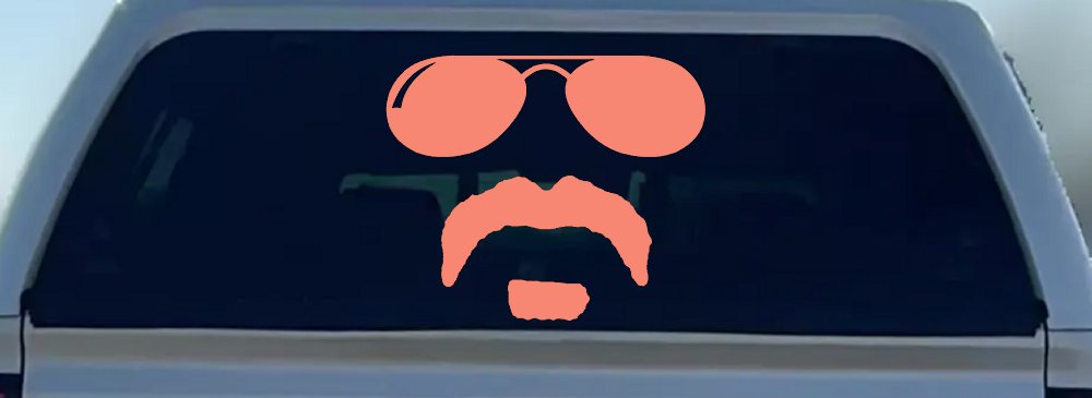 Sunglasses Soul Patch Mustache Funny Car or Truck Window Decal Sticker