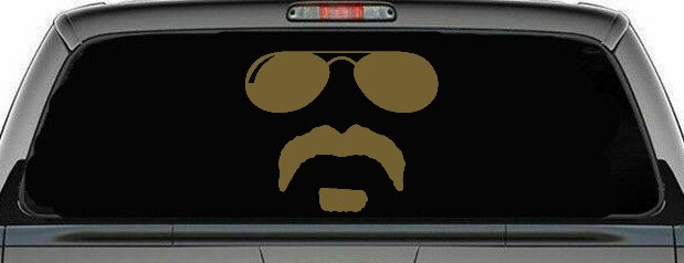 Sunglasses Soul Patch Mustache Funny Car or Truck Window Decal Sticker