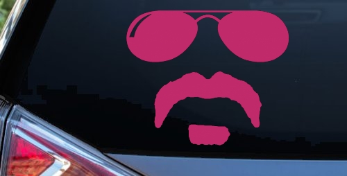 Sunglasses Soul Patch Mustache Funny Car or Truck Window Decal Sticker