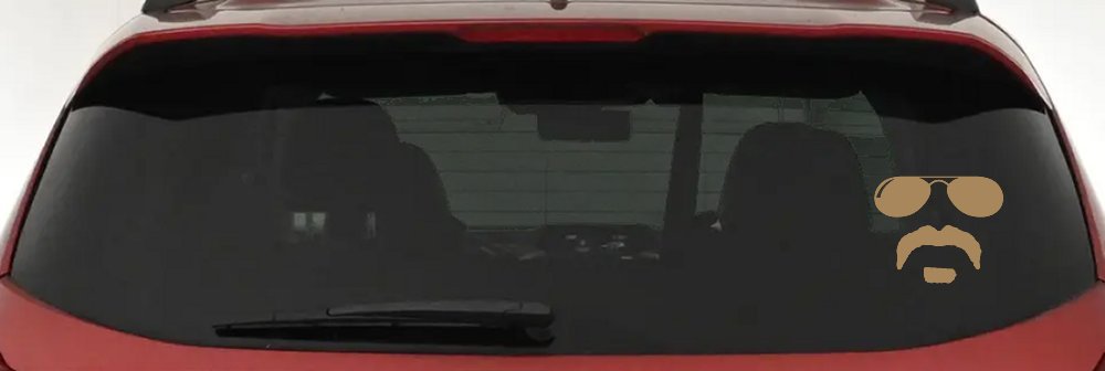 Sunglasses Soul Patch Mustache Funny Car or Truck Window Decal Sticker