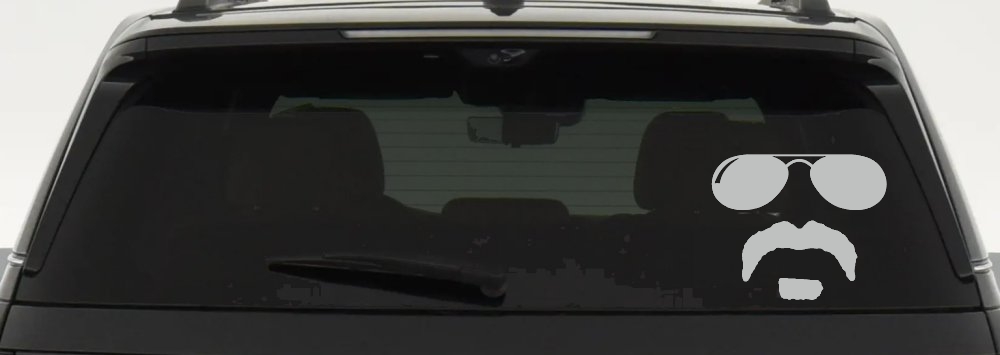 Sunglasses Soul Patch Mustache Funny Car or Truck Window Decal Sticker