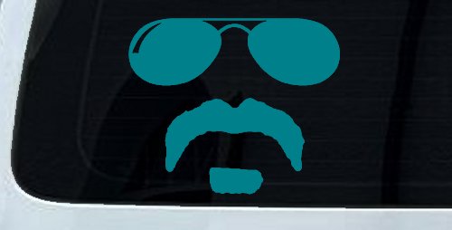 Sunglasses Soul Patch Mustache Funny Car or Truck Window Decal Sticker