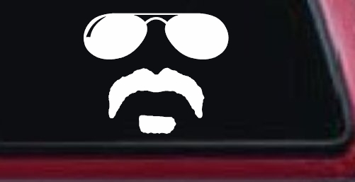 Sunglasses Soul Patch Mustache Funny Car or Truck Window Decal Sticker