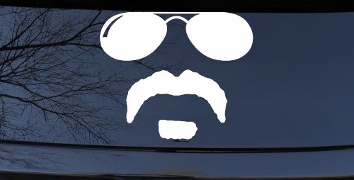Sunglasses Soul Patch Mustache Funny Car or Truck Window Decal Sticker