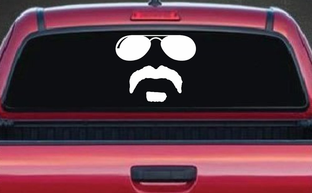 Sunglasses Soul Patch Mustache Funny Car or Truck Window Decal Sticker