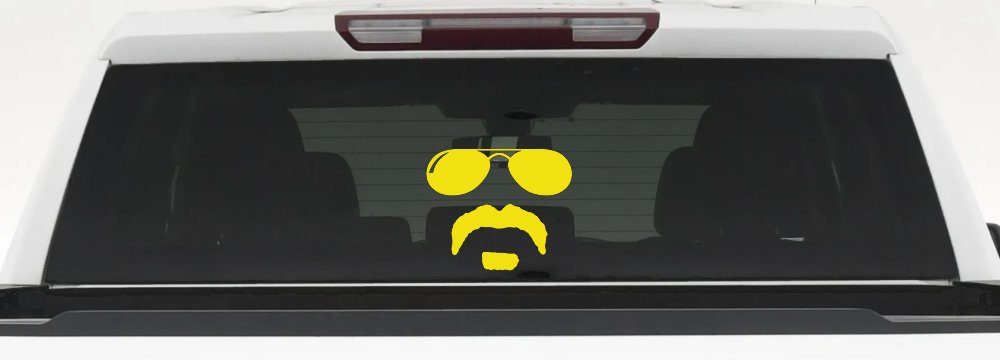 Sunglasses Soul Patch Mustache Funny Car or Truck Window Decal Sticker