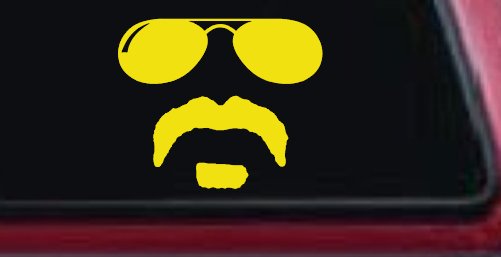 Sunglasses Soul Patch Mustache Funny Car or Truck Window Decal Sticker