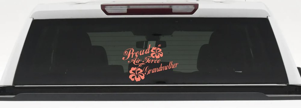 Proud Air Force Grandmother Hibiscus Flowers Military Car or Truck Window Decal Sticker