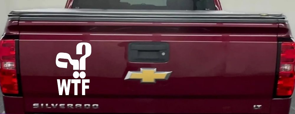 Funny WTF Funny Car or Truck Window Decal Sticker (White)