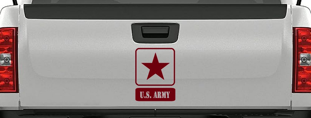 US ARMY LOGO Military Car or Truck Window Decal Sticker (Burgundy)
