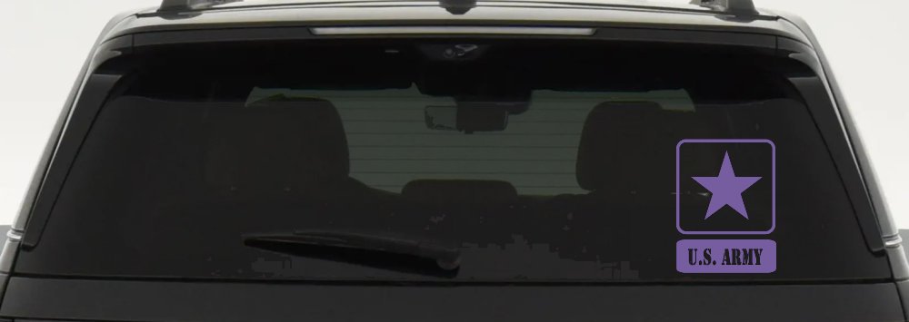 US ARMY LOGO Military Car or Truck Window Decal Sticker (Purple)