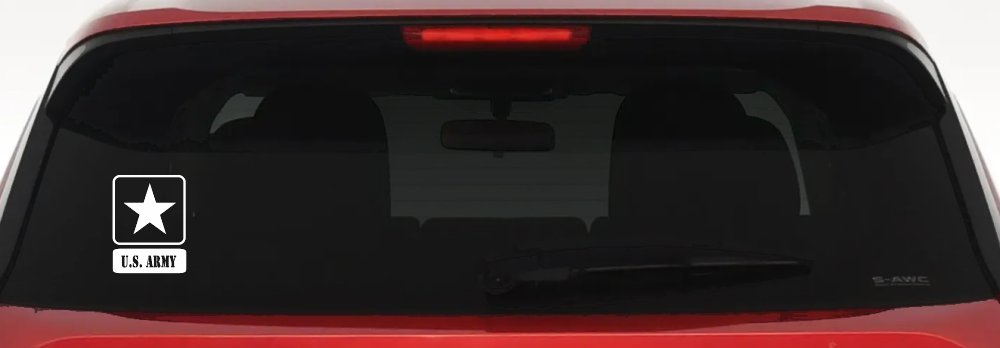 US ARMY LOGO Military Car or Truck Window Decal Sticker (White)
