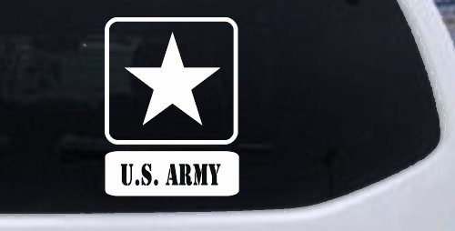 US ARMY LOGO Military Car or Truck Window Decal Sticker (White)