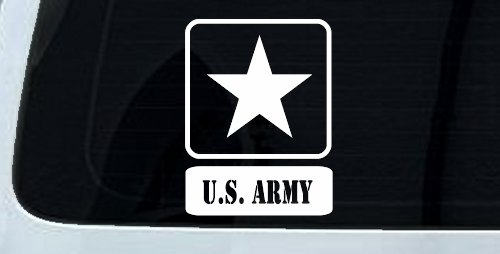 US ARMY LOGO Military Car or Truck Window Decal Sticker (White)