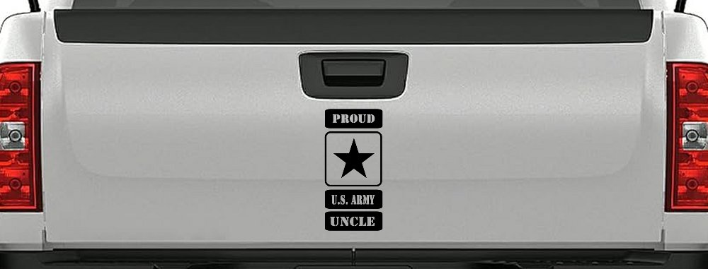 Proud Army Logo Uncle Military Car or Truck Window Vinyl Decal Sticker (Black)