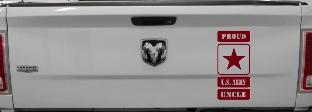 Proud Army Logo Uncle Military Car or Truck Window Decal Sticker (Burgundy)
