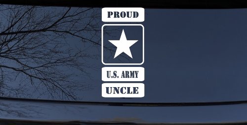 Proud Army Logo Uncle Military Car or Truck Window Vinyl Decal Sticker (White)
