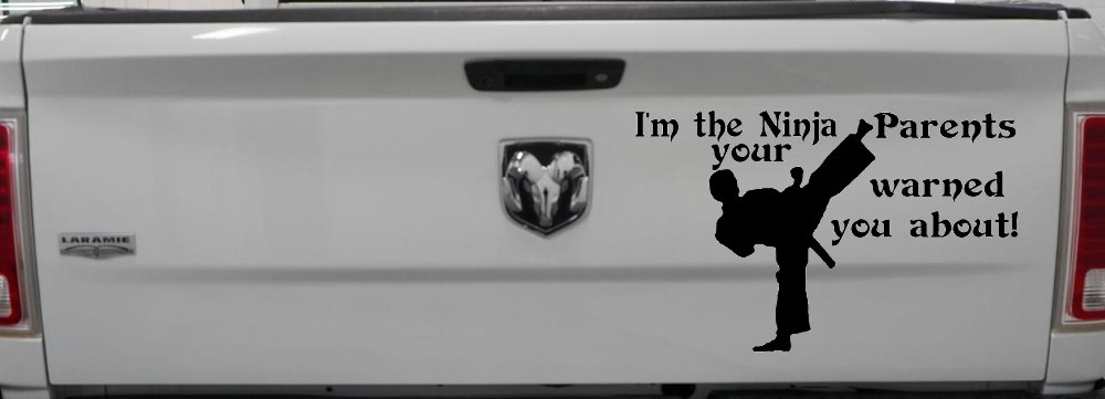 Im The Ninja Your Parents Warned You About Funny Car or Truck Window Decal Sticker (Black)