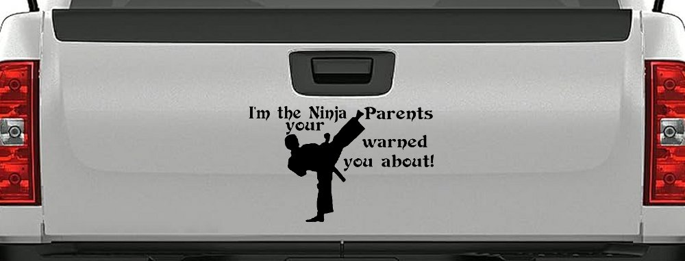 Im The Ninja Your Parents Warned You About Funny Car or Truck Window Decal Sticker (Black)