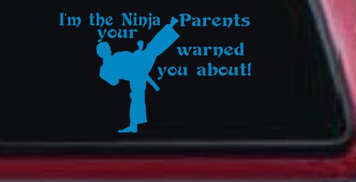 Im The Ninja Your Parents Warned You About Funny Car or Truck Window Vinyl Decal Sticker (Blue)