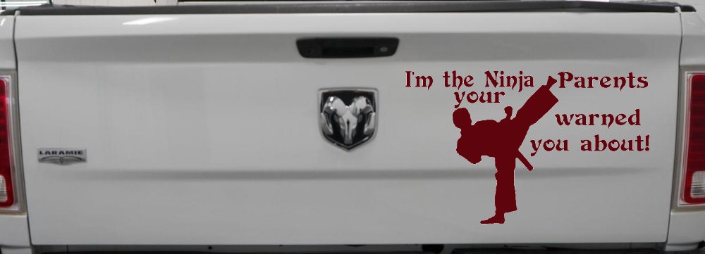 Im The Ninja Your Parents Warned You About Funny Car or Truck Window Decal Sticker (Purple Red)