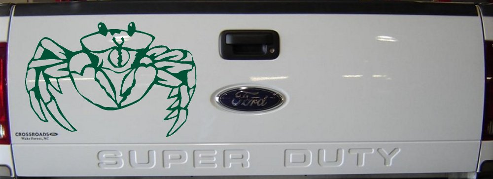 Crab Car or Truck Window Decal Sticker (Dark Green)