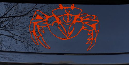 Crab Car or Truck Window Vinyl Decal Sticker (Orange Red)