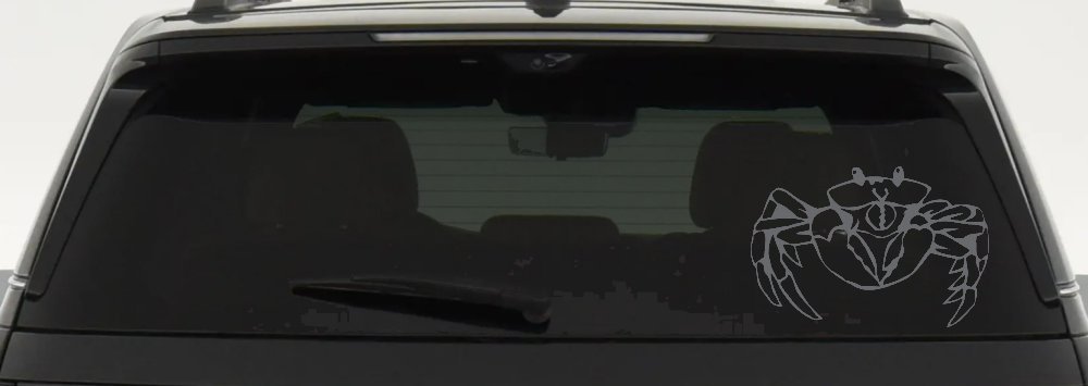 Crab Car or Truck Window Decal Sticker (Silver)