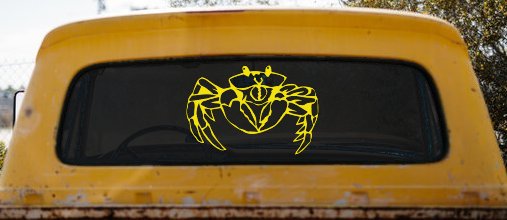 Crab Car or Truck Window Vinyl Decal Sticker (Yellow)