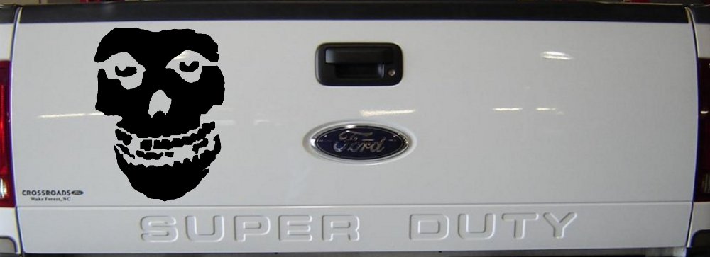 Crimson Ghost Skull Car or Truck Window Vinyl Decal Sticker (Black)