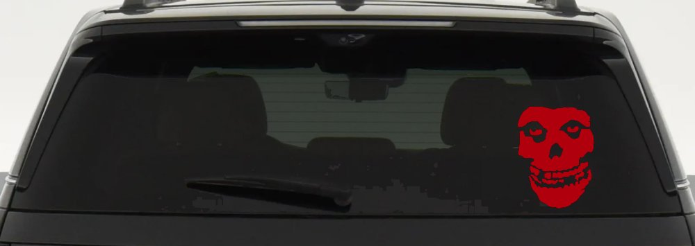 Crimson Ghost Skull Car or Truck Window Vinyl Decal Sticker (Red)