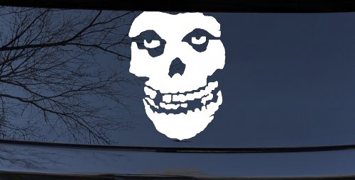 Crimson Ghost Skull Car or Truck Window Vinyl Decal Sticker (White)
