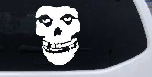 Crimson Ghost Skull Car or Truck Window Vinyl Decal Sticker (White)
