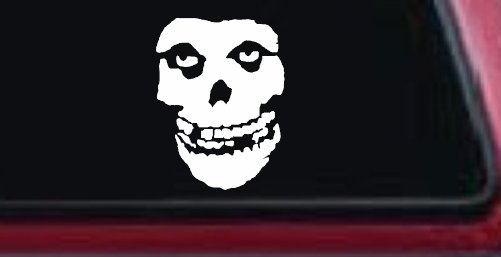 Crimson Ghost Skull Car or Truck Window Vinyl Decal Sticker (White)