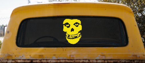 Crimson Ghost Skull Car or Truck Window Decal Sticker