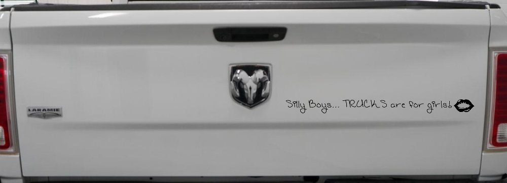 Trucks Are For Girls Car or Truck Window Vinyl Decal Sticker (Black)